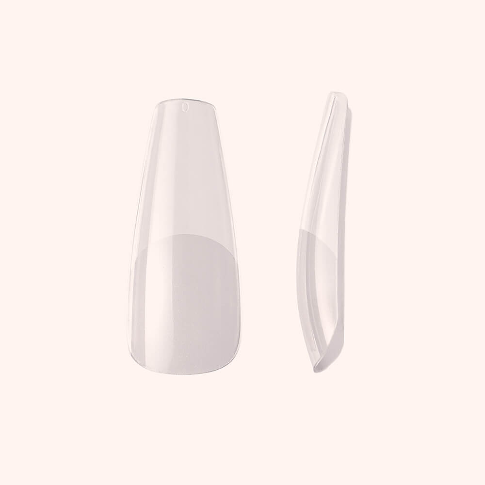 Soft Gel Nail Tips Half Buffed Coffin Shape 504