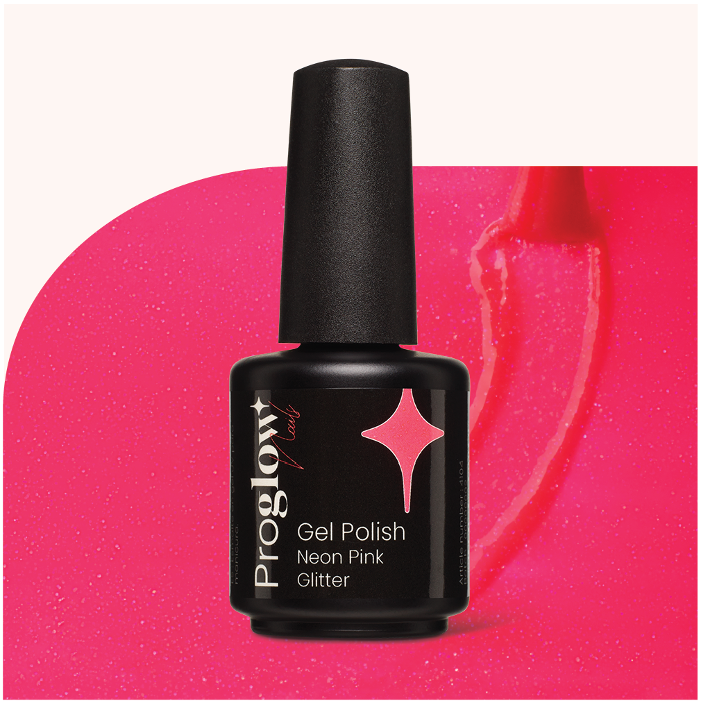 4104 Gel Polish VSP Neon Pink Glitter 1
