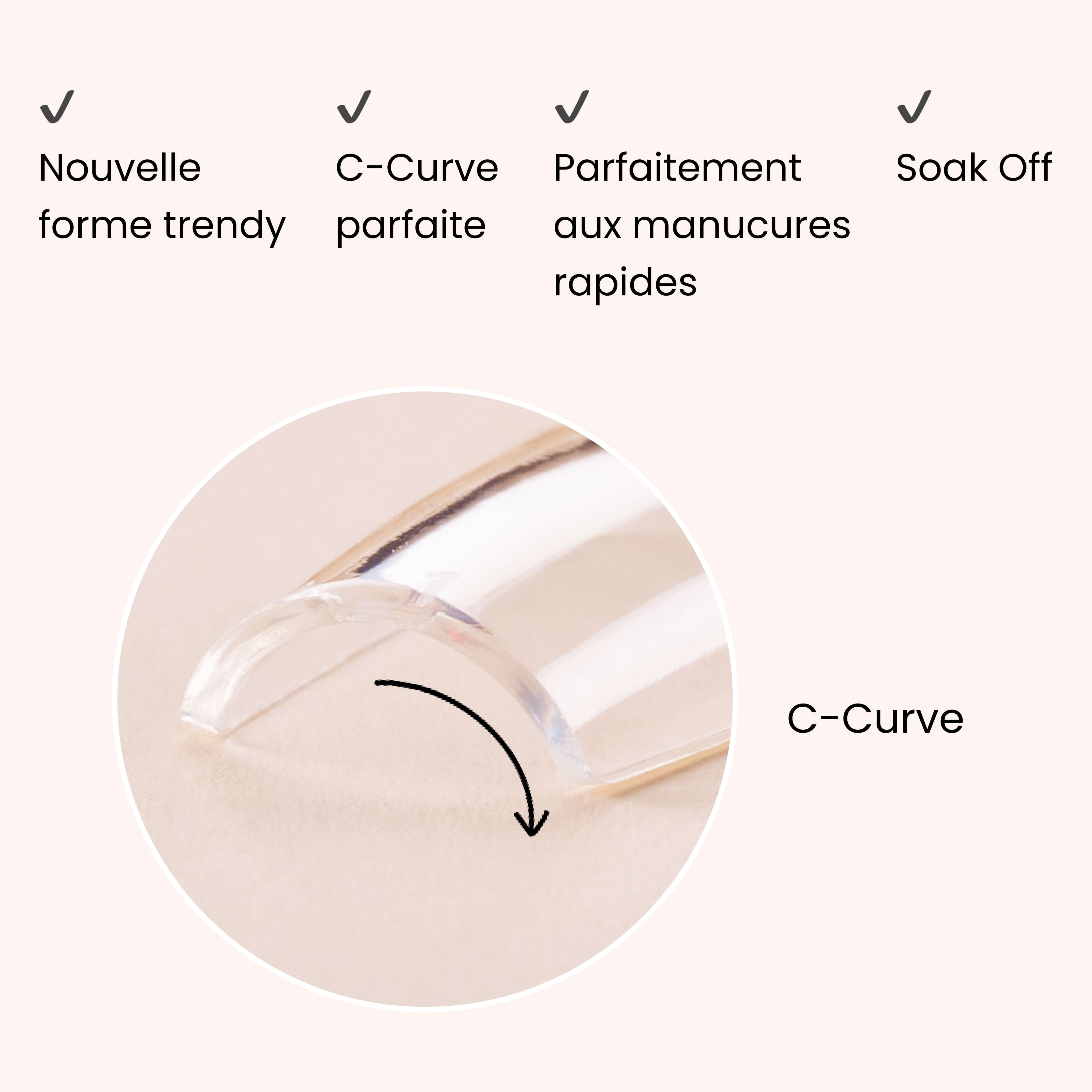Soft Gel Nail Tips C-Curve Short Almond 600