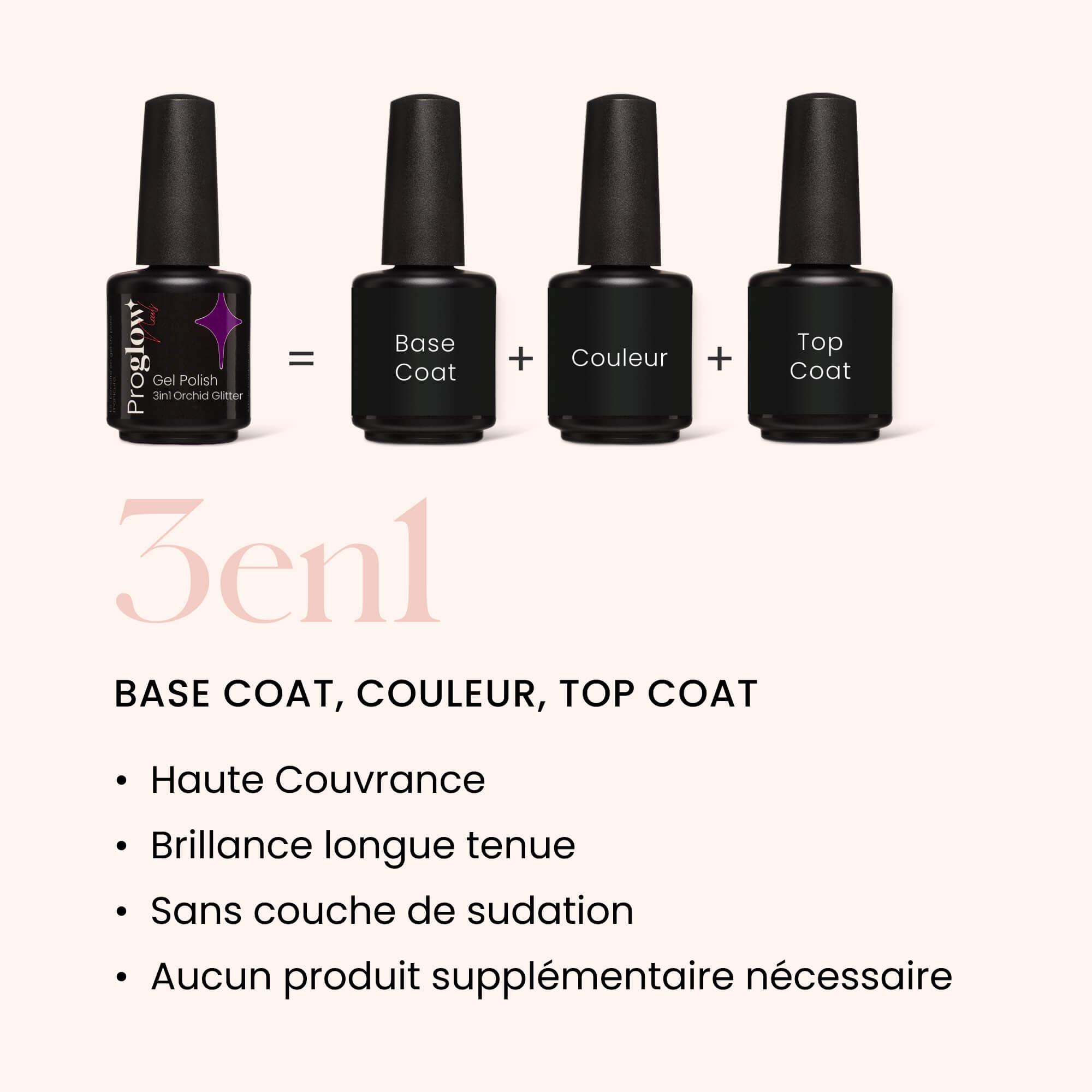 Gel Polish VSP 3in1 No Wipe Orchid Glitter