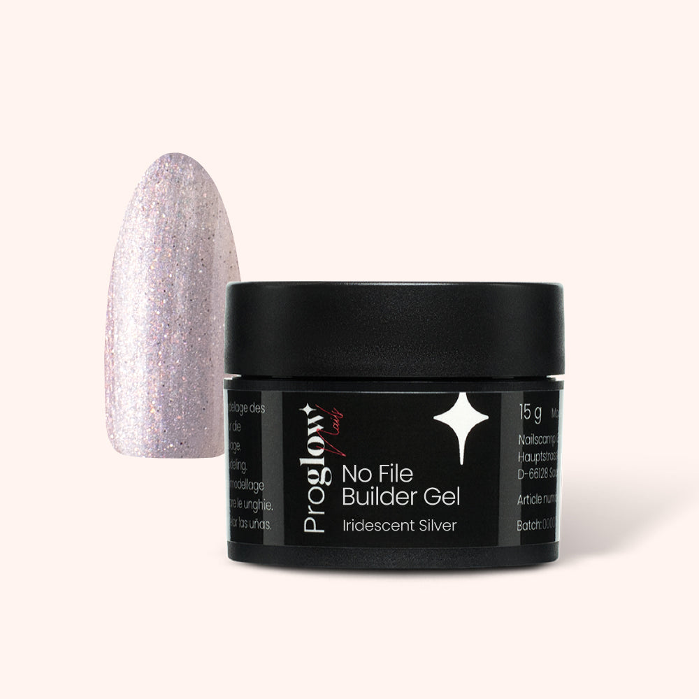 No File Builder Gel - sans Limage - Iridescent Silver
