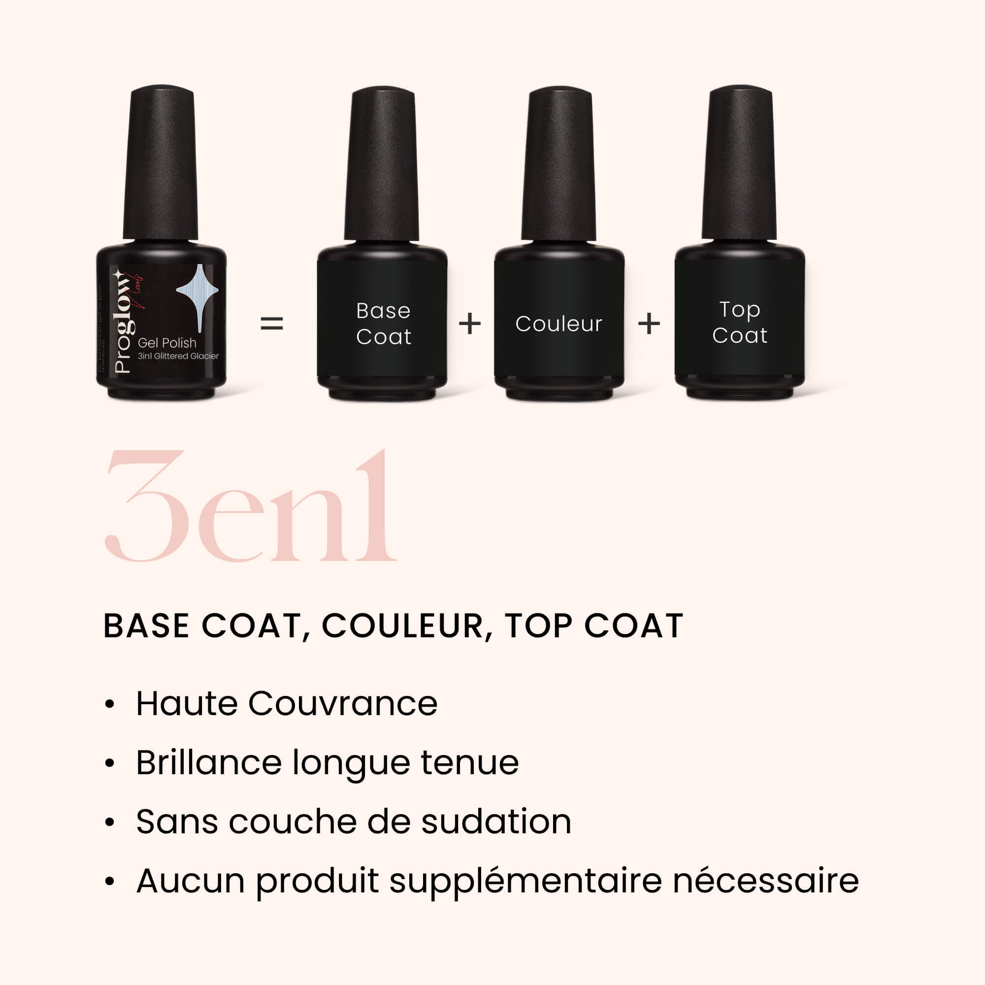 Gel Polish VSP 3in1 No Wipe Glittered Glacier